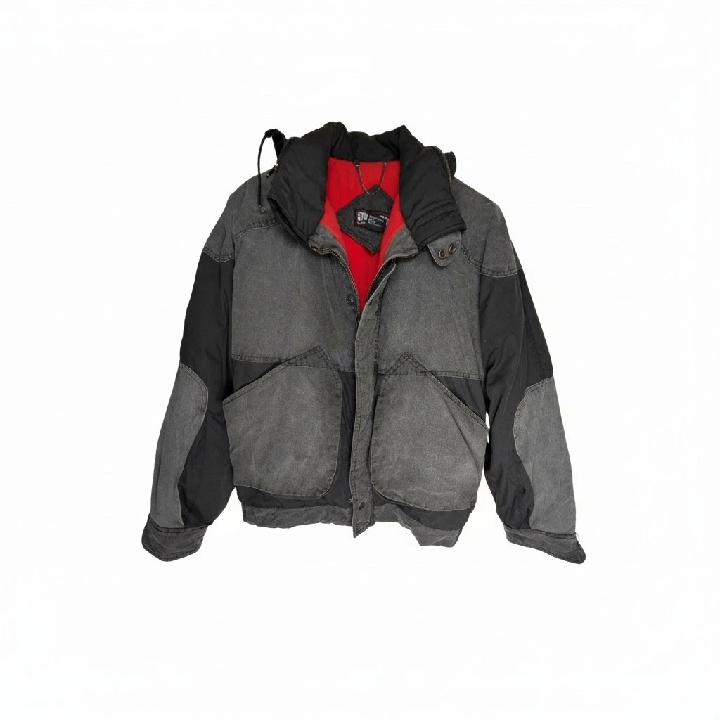 Street Moves David Peyser Mens Hooded Bomber Jacket Colorblock Black Grey L