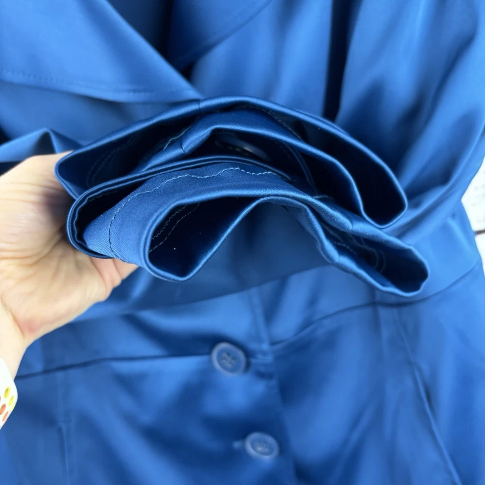 Lane Bryant размер 26 атласный блейзер Тренч синий галстук талии плюс размер с ремнем - Изображение 4 из 4