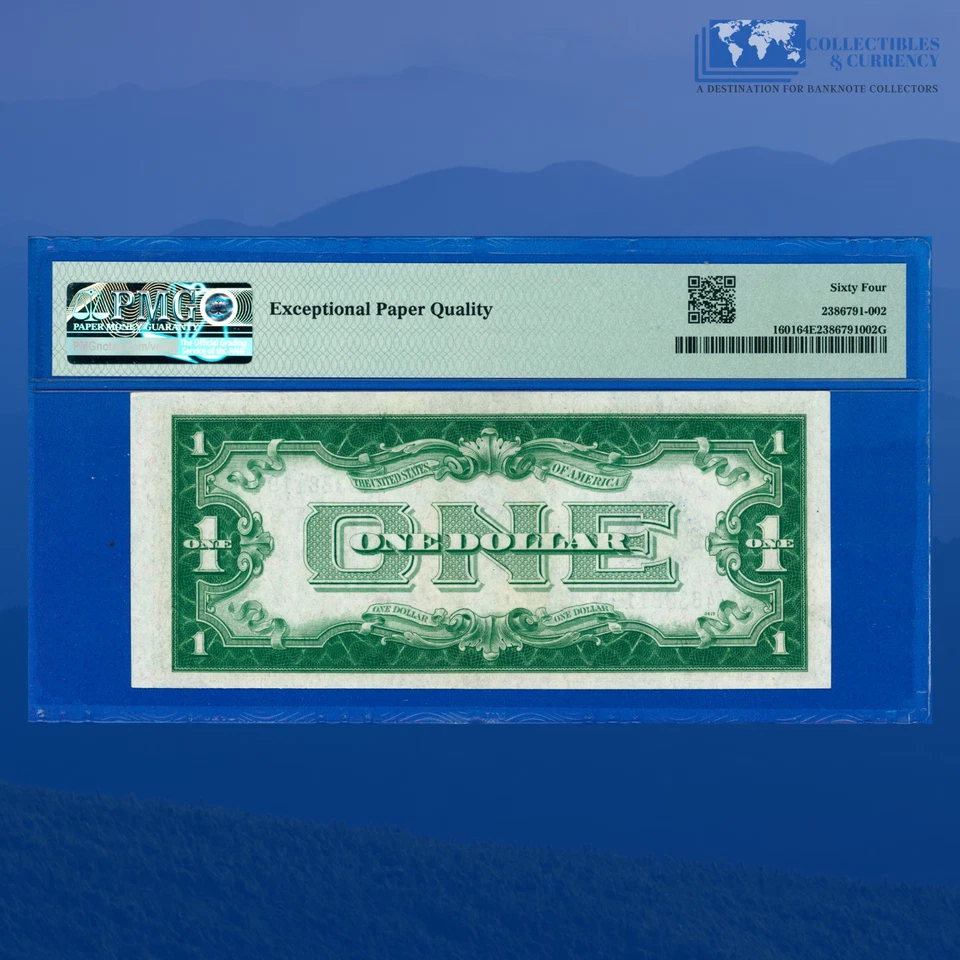 Fr.1601 1928A $1 One Dollar Silver Certificate Blue Seal, PMG CU 64 EPQ #28119 - Image 2 of 3