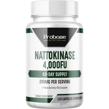 Nattokinase Supplement 4,000 FU - 120 Capsules for Heart Health Support