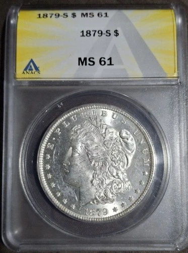 1879, Morgan S Dollar, MS 61, ANACS Graded