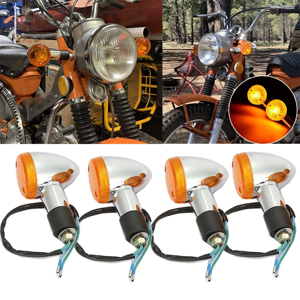 4 Pcs All Motorcycle Turn Signal Lights For Harley-Davidson Bad Boy 1995-1997 - Image 2 of 4