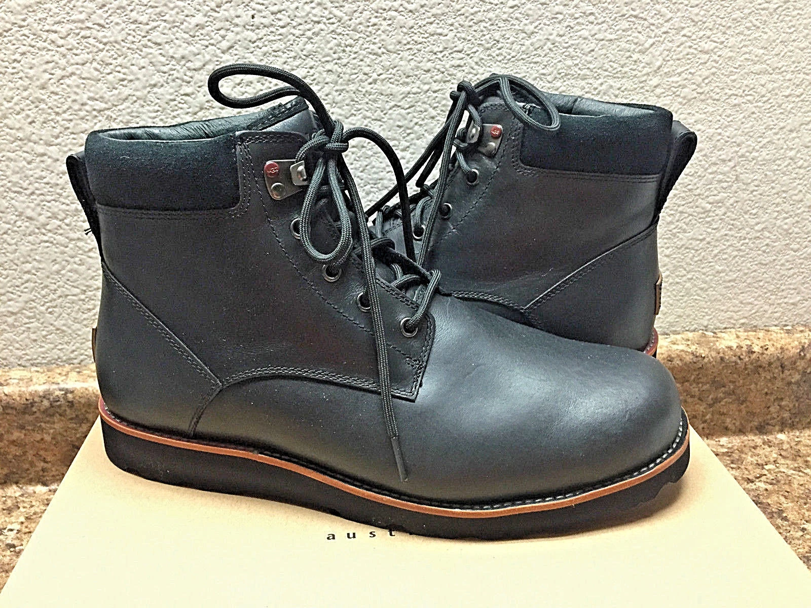 UGG MEN SETON TL BLACK SHEARLING WATERPROOF LEATHER Boot US 9 / EU 42 / UK 8