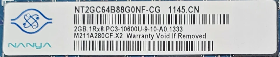 Pair of Nanya 2GB DDR3 PC3-10600U 1333MHz Desktop RAM Modules - NT2GC64B88G0NF - Image 3 of 3