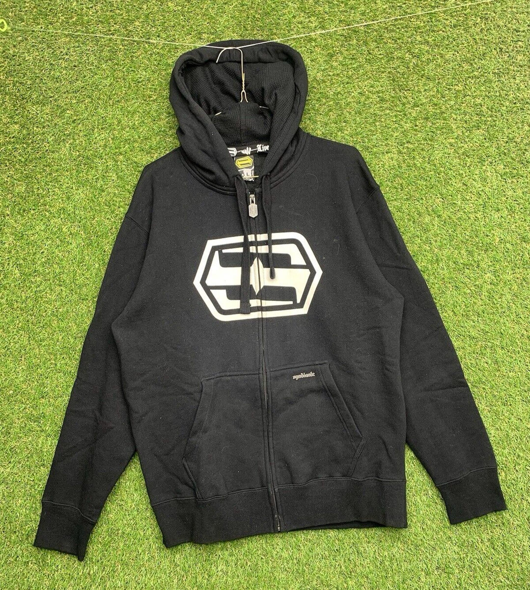 2000s Syndicate Skater Hoodie Mens Large Full Zip Up Baggy Y2K AOP