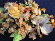 Vintage Millinery Flower Collection Brown Rust Melon 1-5" German H2962