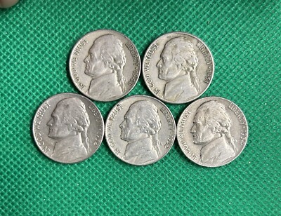 Jefferson Nickels 1948-P, 51-D, 52-P, 52-D, 54-P (Lot #JN-77b)