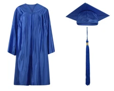 Graduation Cap Gown and Tassel Shiny Finish- Many Colors and Sizes available