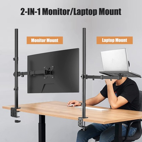Monitor Arm mit Laptop Halterung Volleinstellbar für 13-27 Zoll LCD LED Bilds... - Bild 2 von 7