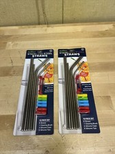 Reusable Stainless Steel Straws 15 Piece Set BPA Free 2 PACK