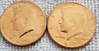 2- 1971 Kennedy half dollar coins 1P &1D