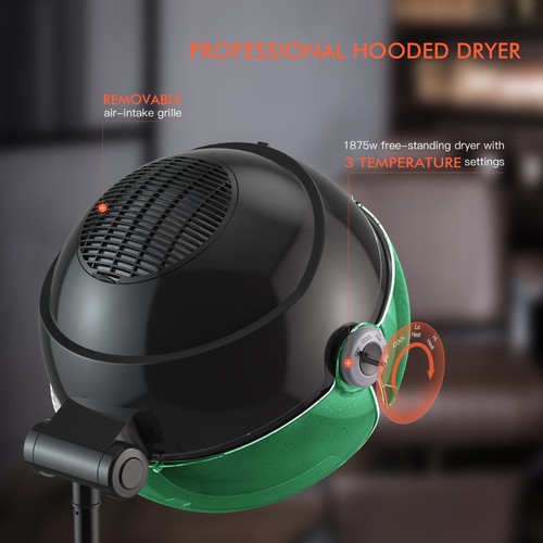 Secador de pelo profesional con capucha iónico TASALON 1875W con 3 ajustes de temperatura - Imagen 2 de 7