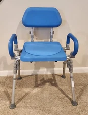 Platinum Health Shower Chair Swivel Seat with Pivot Arms Adjustable Height