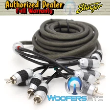 STINGER SHI4317 17 FT 4-CHANNEL DOUBLE TWISTED DOUBLE SHIELDED RCA CABLE WIRE