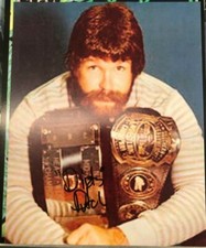 NWA Dirty Dutch Mantel Rare (Zeb Colter) W/BELTS Very Rare Auto Photo