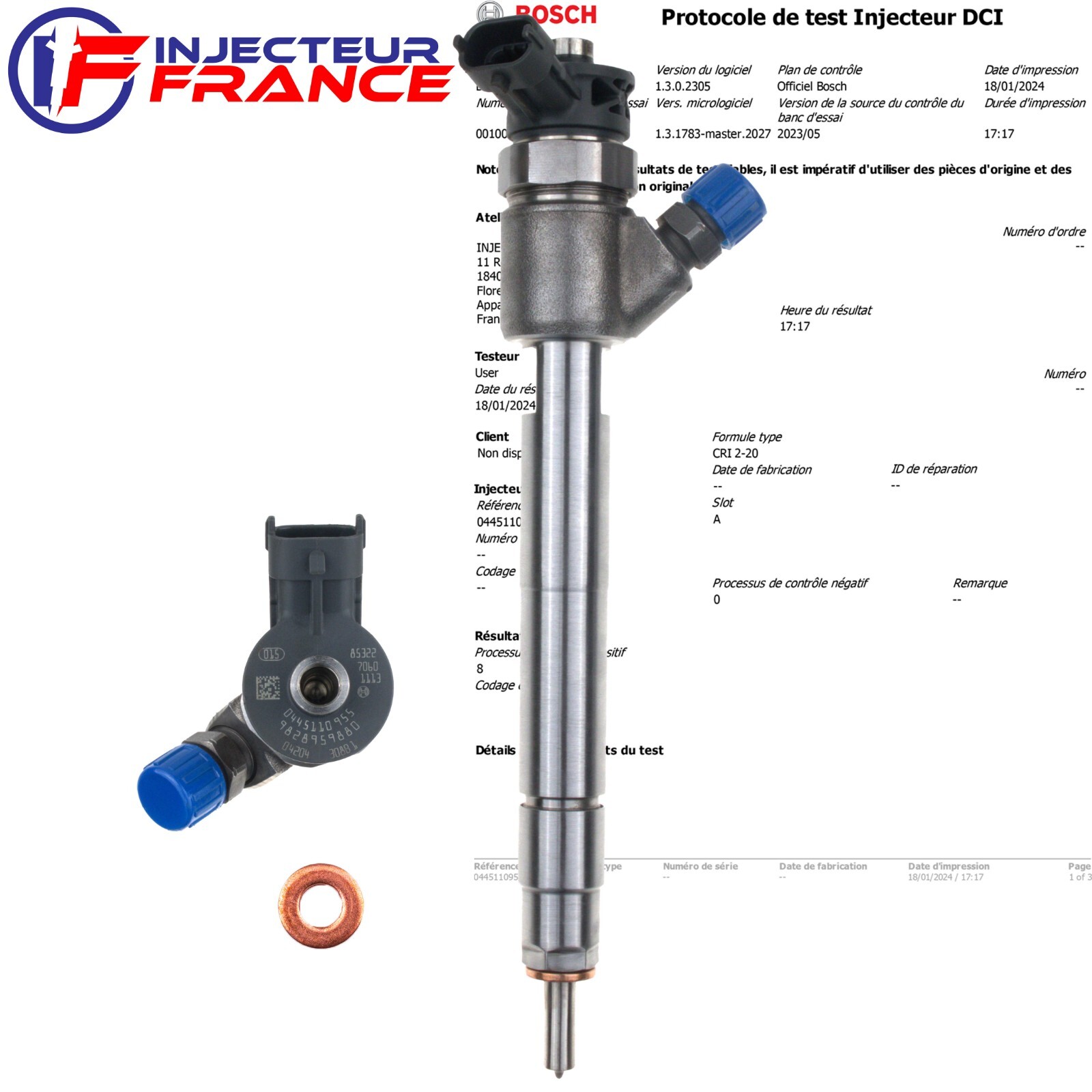0445110955 9828959880 Bosch Injecteur pour Citroën Peugeot Ford 1.5 HDi