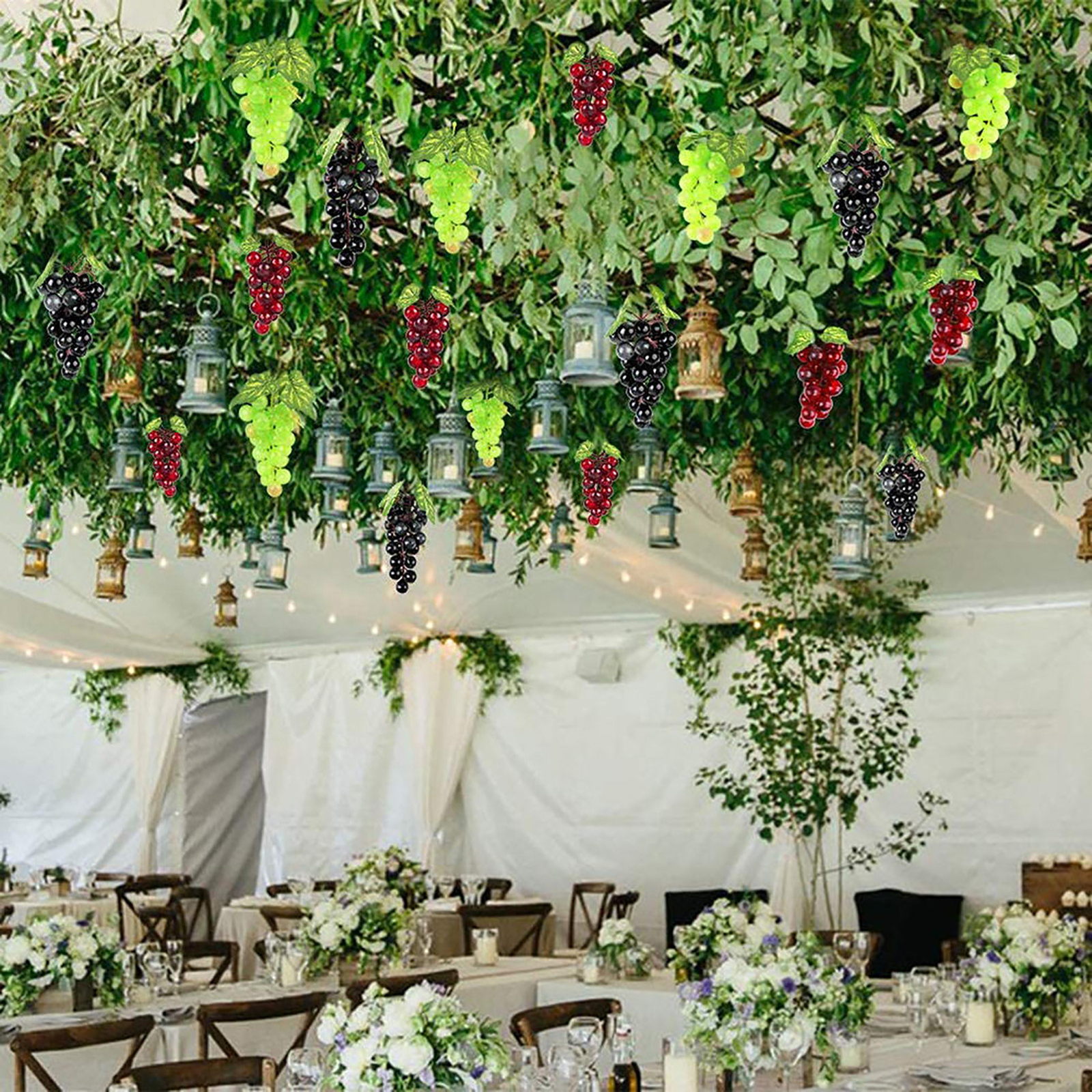 Fake Grapes Bunches Ornament The Courtyard Grape Rack Full Of Glossy ...