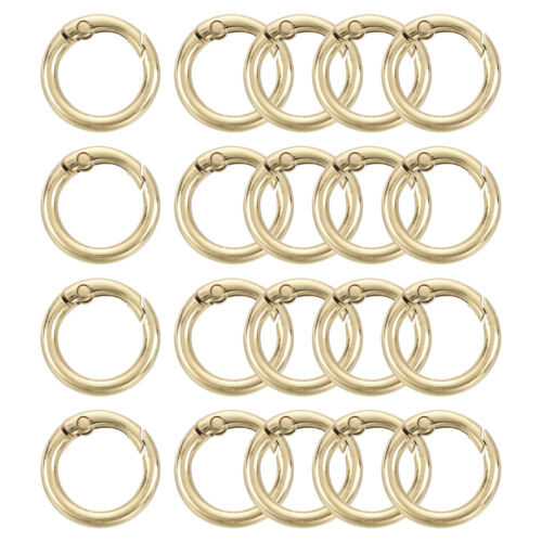 20Pcs Spring O Rings, 5/8"(16mm) ID Zinc Alloy for Purse and Handbag (Gold) - Afbeelding 1 van 7