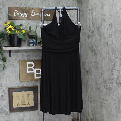 evan picone black halter dress Evan Picone Silver Metallic & Black Formal Evening Halter Dress Womens Petite 4P