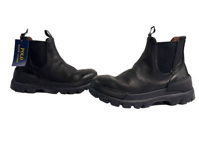 Polo Ralph Lauren Oslo Leather Chelsea Boot Black Men`s Size  display picture 2
