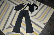GIRLS JAZZ/TAP DANCE GYMNASTICS BLACK TROUSERS LEOTARDS SIZE 7-8 YEARS 128CM