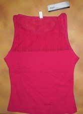 NWT Bloch Dance Raspberry Top Sheer Stripes Front Back Lined Sm Adult Z342057