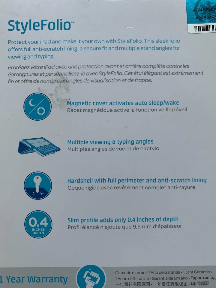 Speck Stylefolio Tablet Black Case iPad Mini 4 Drop Tested Multiple Viewing Typi - Image 4 of 4