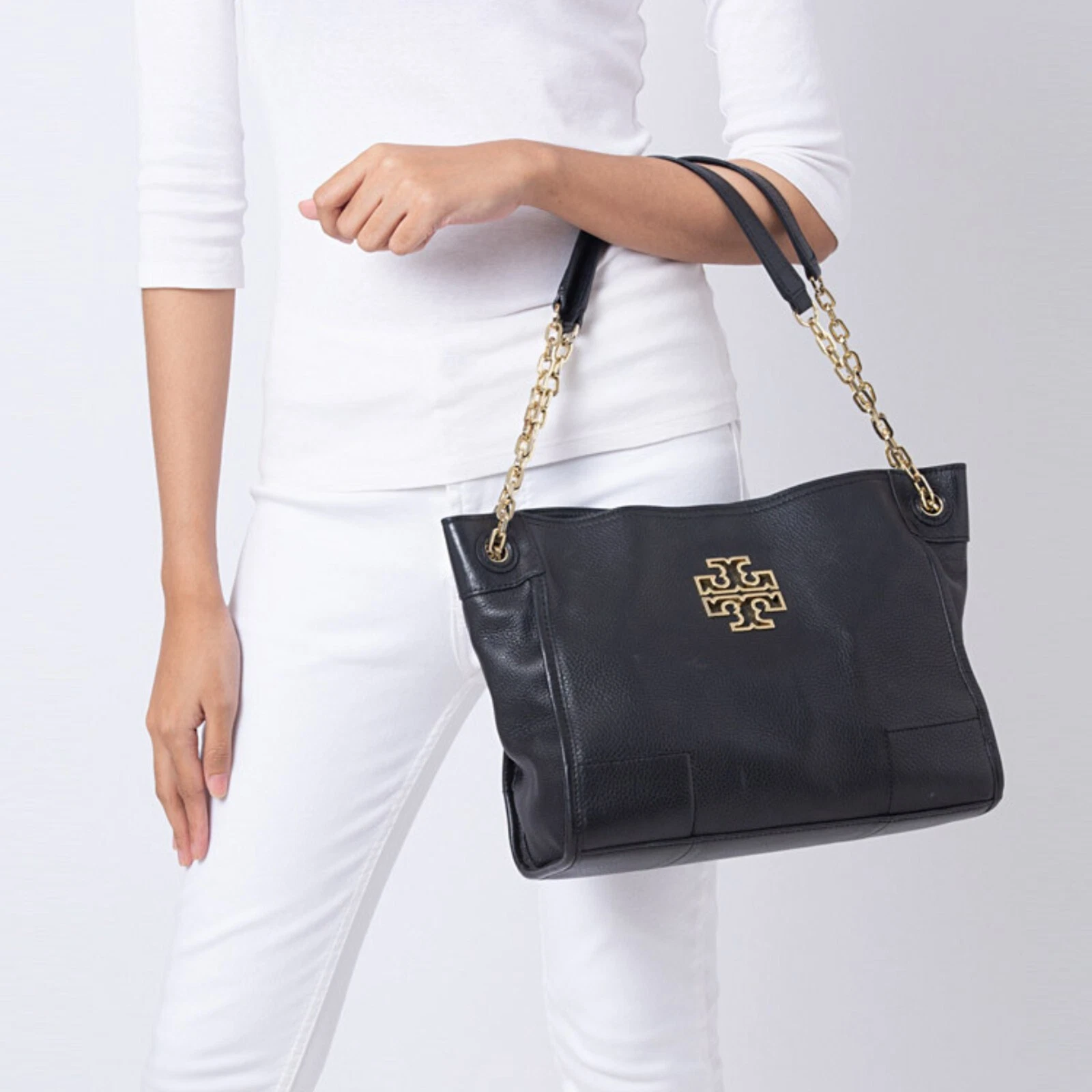 Borsa tote Tory Burch piccola in pelle Britten nera borsa a tracolla borsa nuova