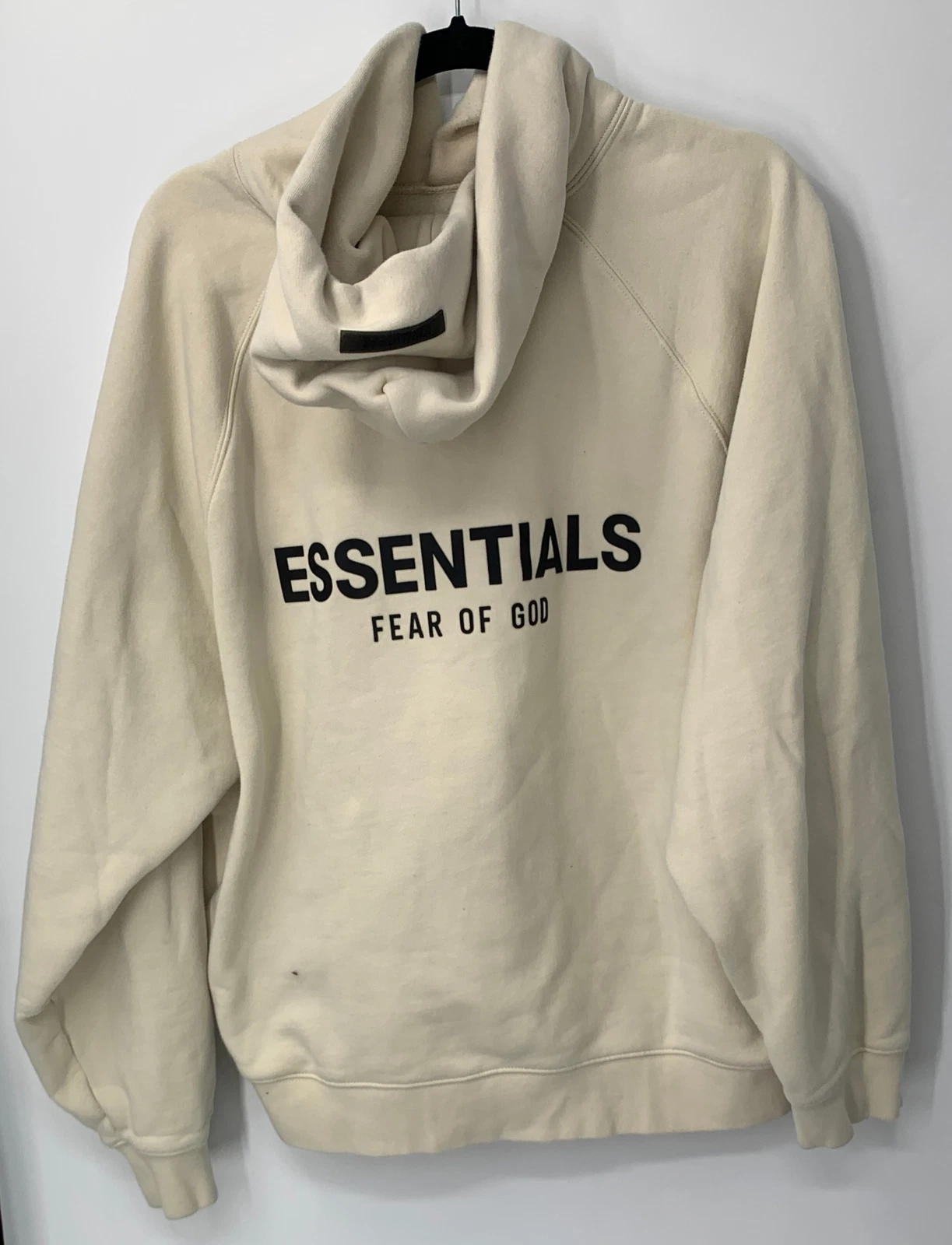 Felpa con cappuccio uomo Essentials Fear of God bianco sporco pull over taglia L