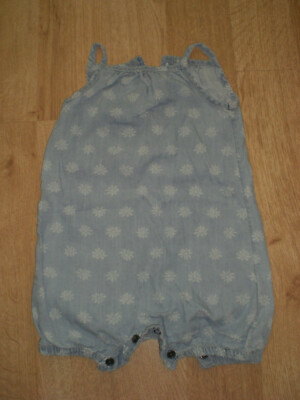 Girls Light Blue, Sleeveless Playsuit, Mothercare, 3-6 months