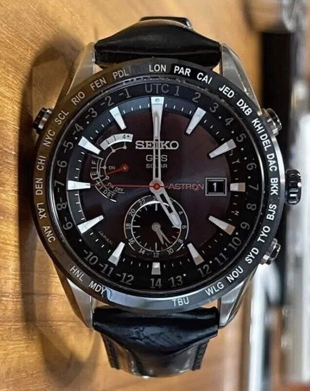 Seiko Astron Men s Black Watch 7X52 0AF0 From Japan eBay
