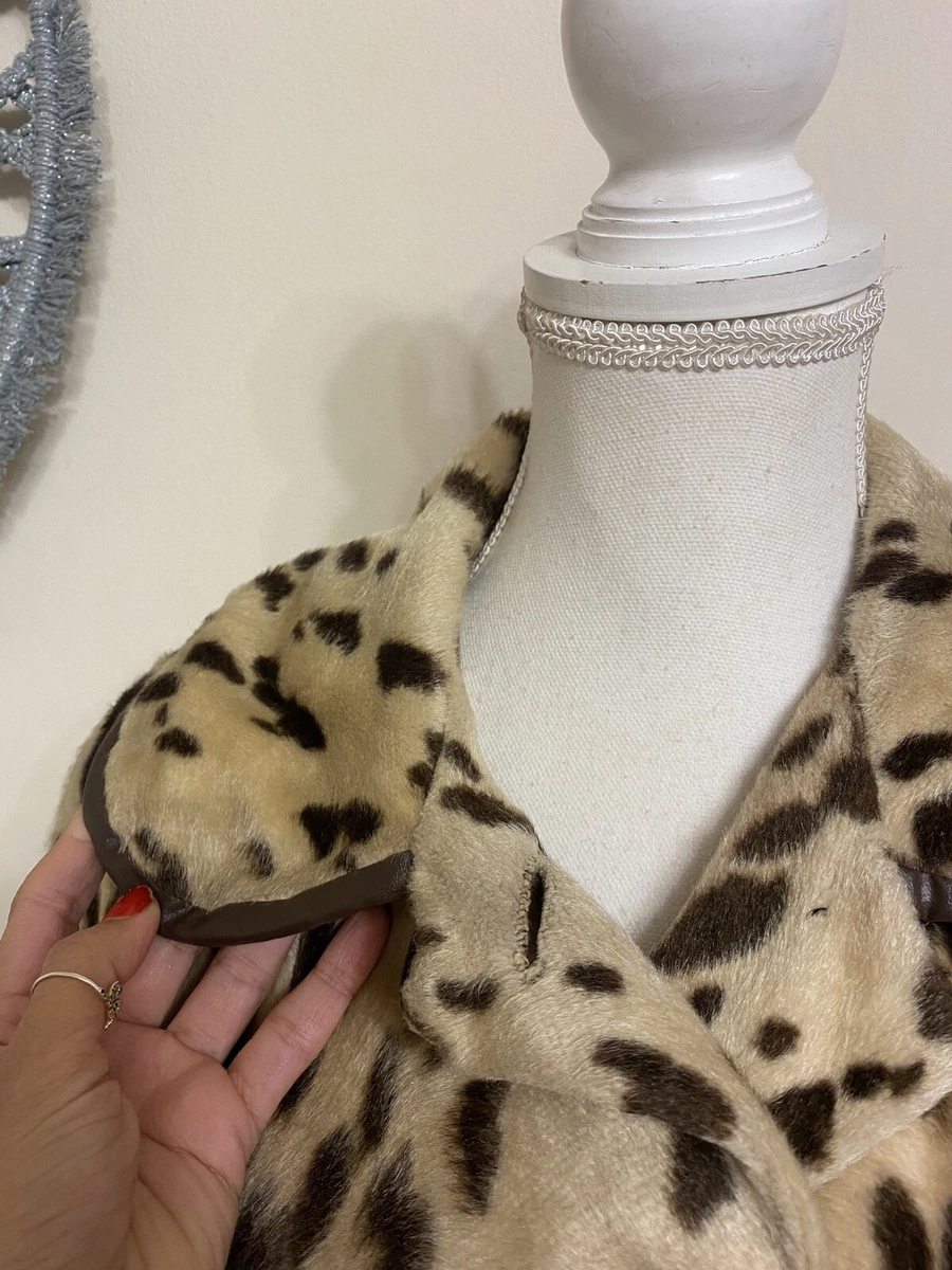 Petite leopard faux fur coat sale