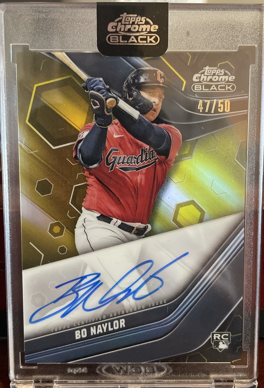 Bo Naylor 2023 Topps Chrome Black Gold Auto /50 Rookie Guardians