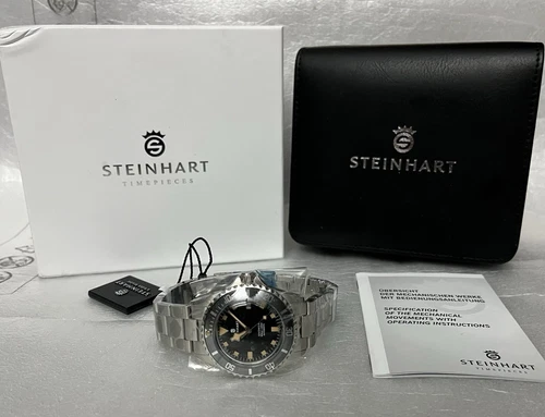 NEW Steinhart Ocean 39 Marine Black Automatic Swiss Made Diver watch -Limited Ed