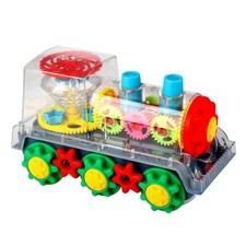 Transparent Gear Train with Music  Lights, 360 Rotation, Babies Toddlers Tummy 