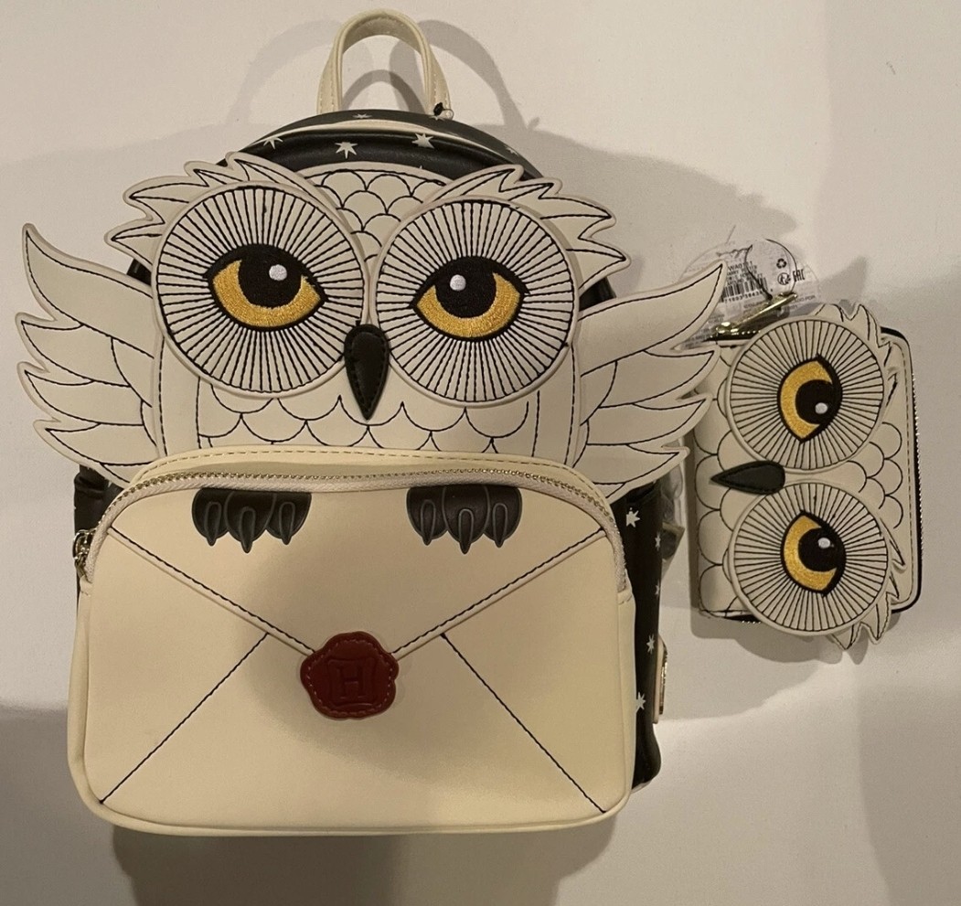 Loungefly Harry Potter Hedwig Howler Owl Hogwarts Mini Backpack & wallet - NEW