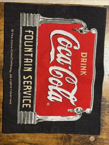 Coke Cola Mat Fountain Drinks Service Fabric Vintage Advertising