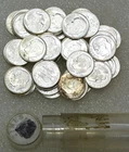 1960 P Roosevelt Silver Dime Original UNPICKED Gem BU roll Frosty 50 coins #L210