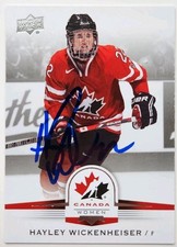 Hayley Wickenheiser Signed 2014 Team Canada Women Hockey Card #63 Autographed
