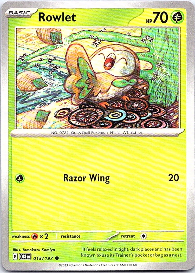 Rowlet - Common Miscellaneous Cards & Products 013/197 LP-Nm