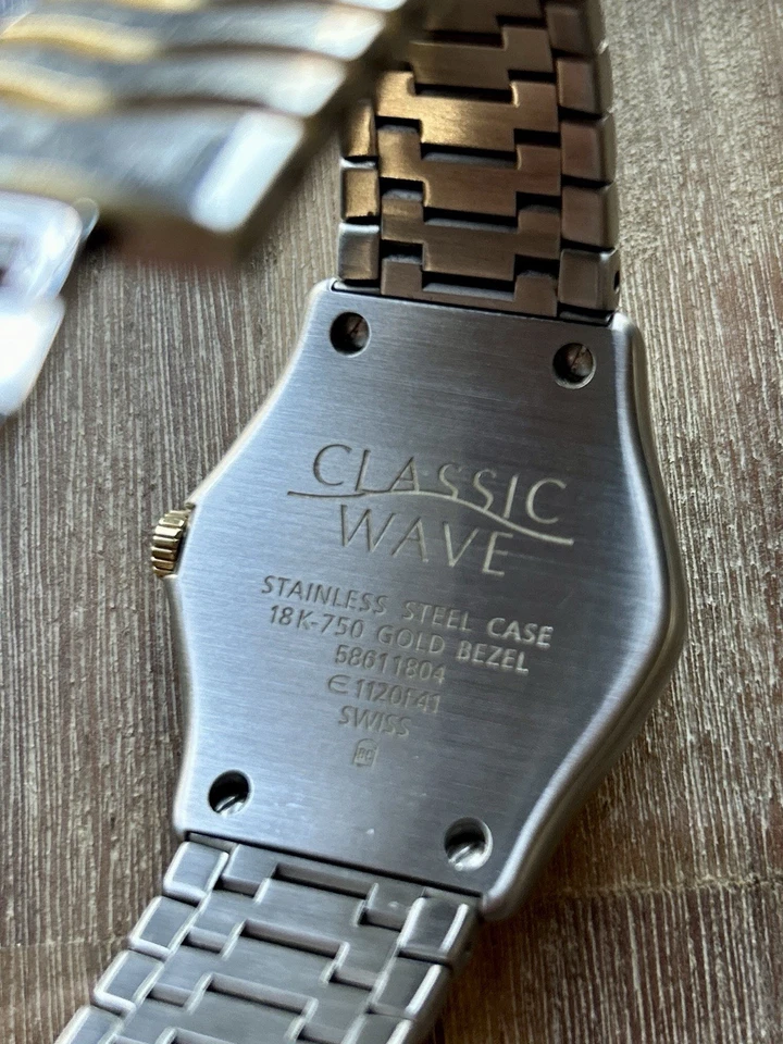 EBEL Hombre Clásico Onda Acero Inoxidable y Oro Amarillo 18k, Esfera Gris Foto 2 de 4