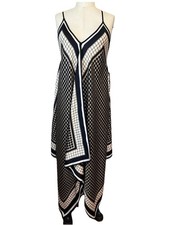 Michael Kors Flowy Pleated Polka Dot Spaghetti Strap Maxi Dress Sz S/M