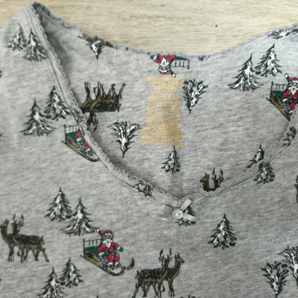 Conjunto de pijama para mujer Simply Basic multicolor Top Pantalones Navidad Invierno XL Foto 4 de 4