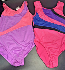 Danskin Freestyle Lot of 2 Girls Leotards M 7/8 Purple Pink Blue Jewel