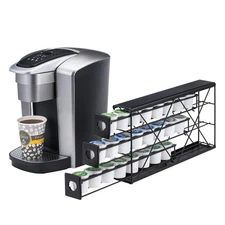 Rice rat k cup Holders for 3 Tier Coffee Pod Holder,Black Metal Space(24 pods)