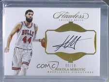 2016-17 Panini Flawless Excellence Signatures Gold 7/10 Nikola Mirotic Auto 3d3