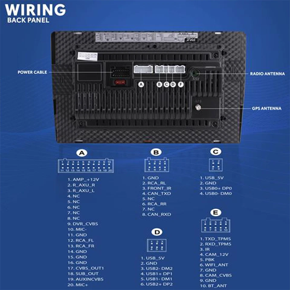 Pyle PLINTBL10 10.1" Bluetooth Wifi GPS USB Double DIN Receiver w/ Touchscreen - Image 2 of 4