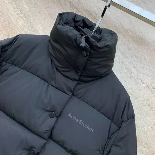 Unused Acne Studious Unisex Short Down Jacket Size L Black Length 77cm image 6