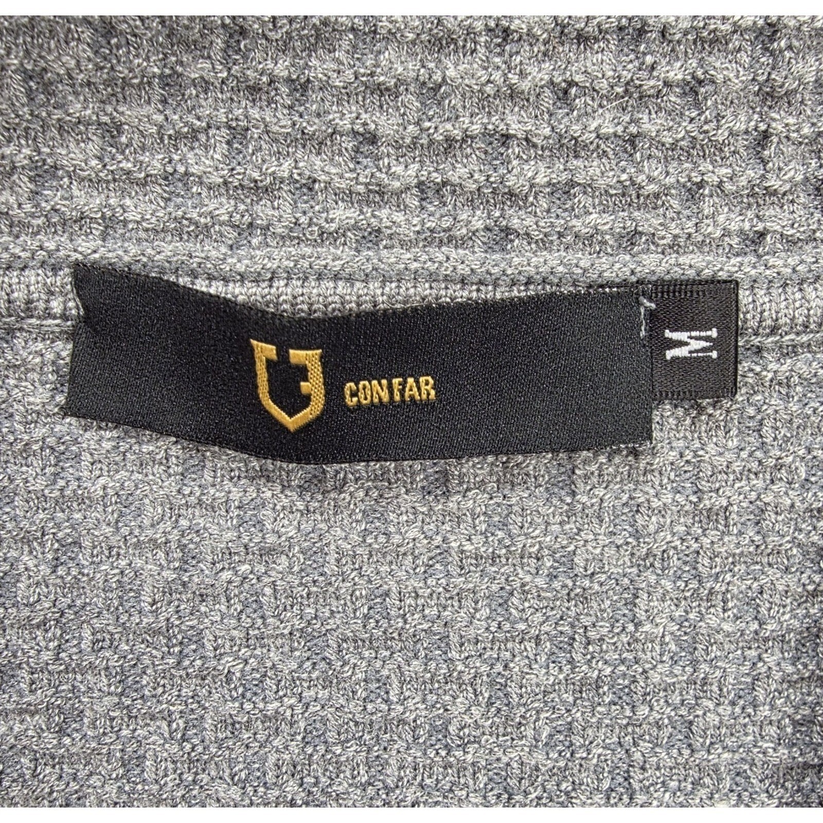 Confar Gray Button Front Pockets Waffle Knit Card… - image 4