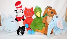 Lot of 6 Dr. Seuss Plush Kohl's Cares - Fox Cat Horton Dog
